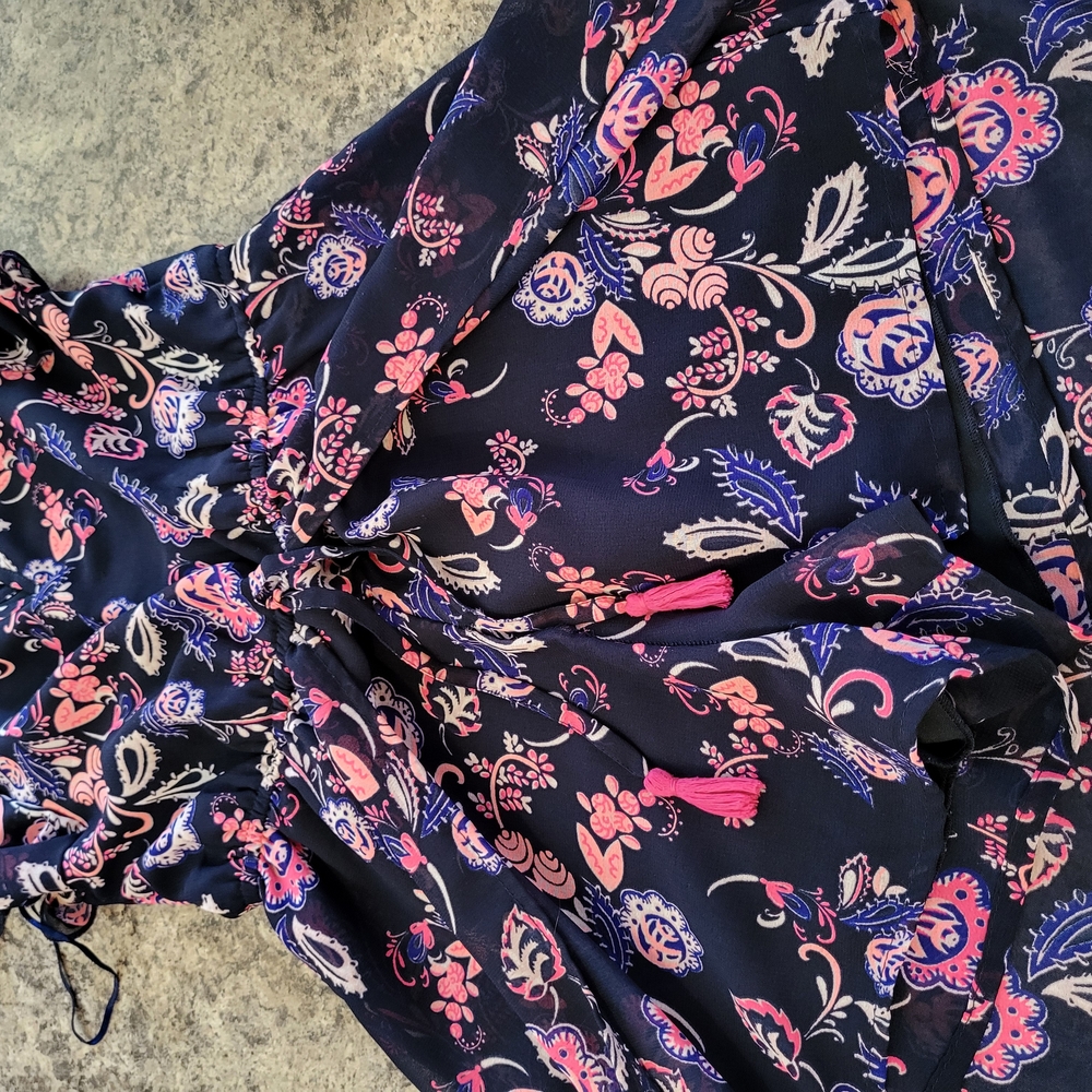 Floral Navy and Pink Shorts/Dress